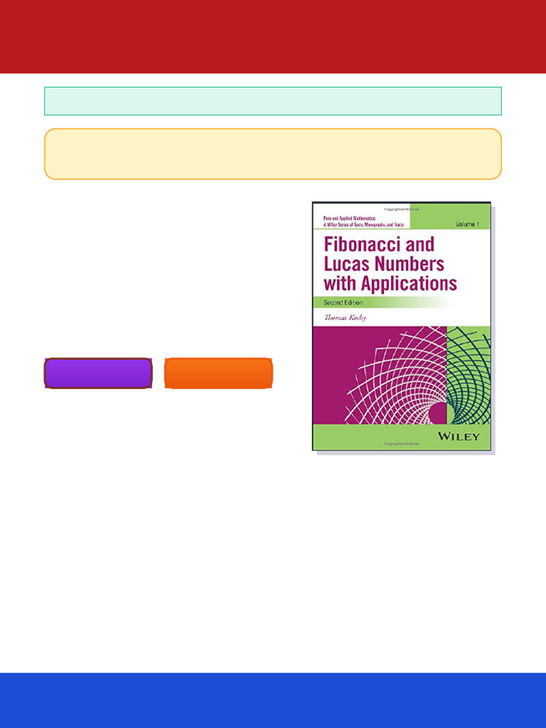 Fibonacci and Lucas Numbers with Applications Volume 1 2nd Edition ...