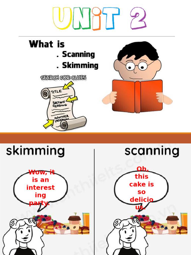 Skimming and Scanning Techniques Explained | PDF | Camel | Speed Reading