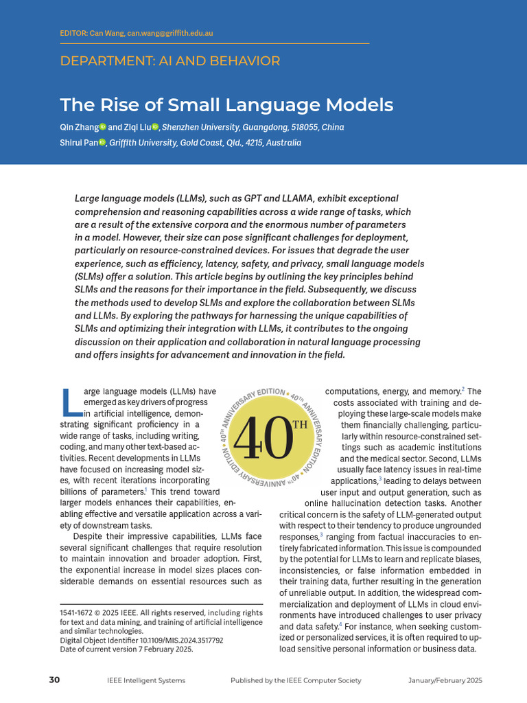 The Rise of Small Language Models | PDF | Artificial Intelligence ...