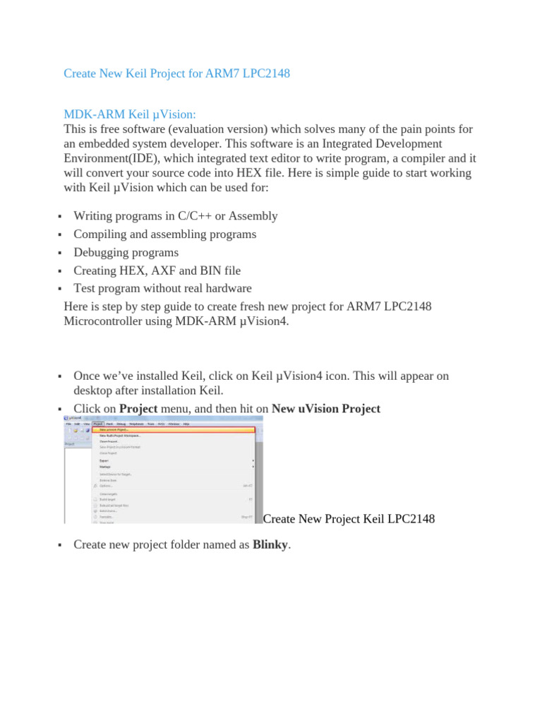 Create Keil Project for LPC2148 ARM7 | PDF | Computing | Computer ...