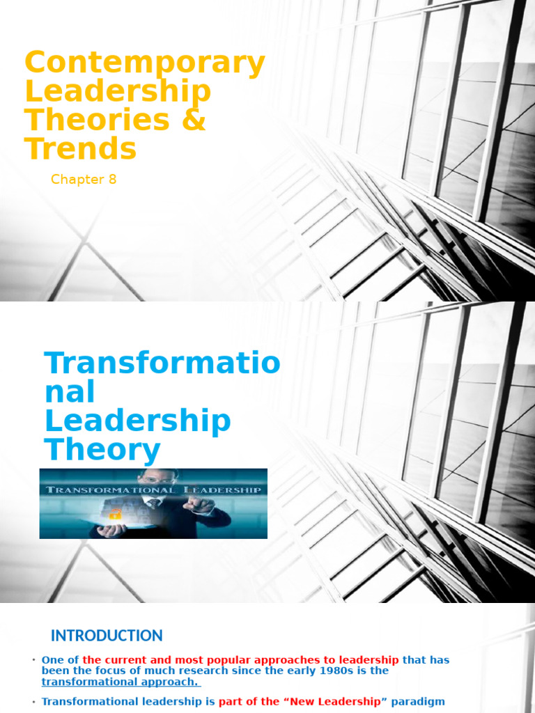 Updated Chapter 08 Contemporary Leadership Theories & Trends | PDF ...