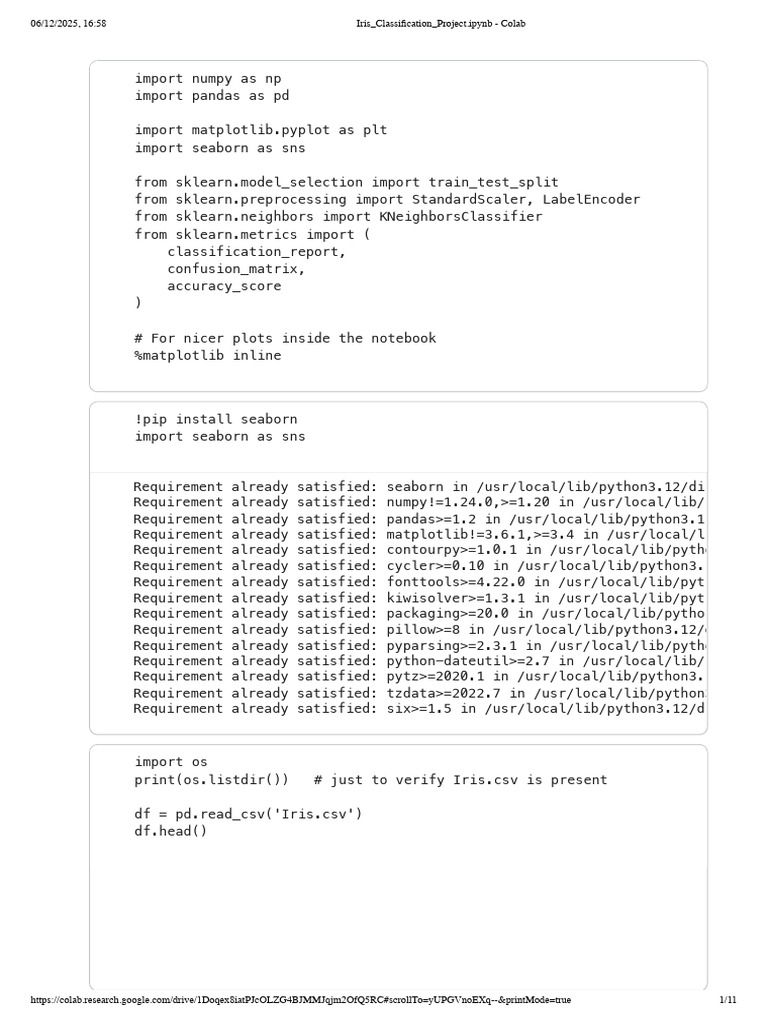 Iris Classification with KNN and SVM | PDF | Statistical Data Types ...