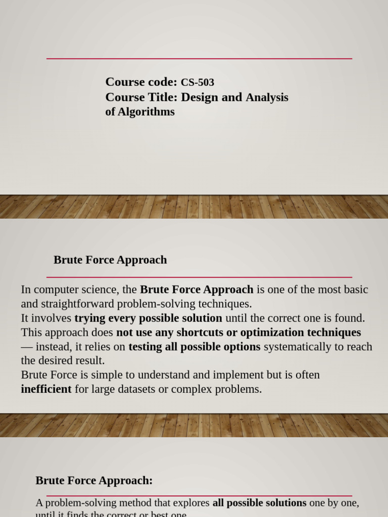 Brute Force Approach in Algorithms | PDF | Applied Mathematics | Computing