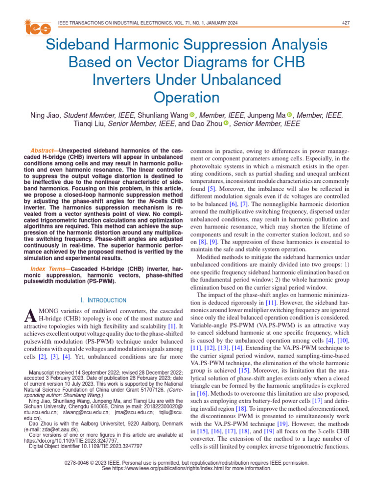 Harmonic Suppression in CHB Inverters | PDF | Power Inverter ...