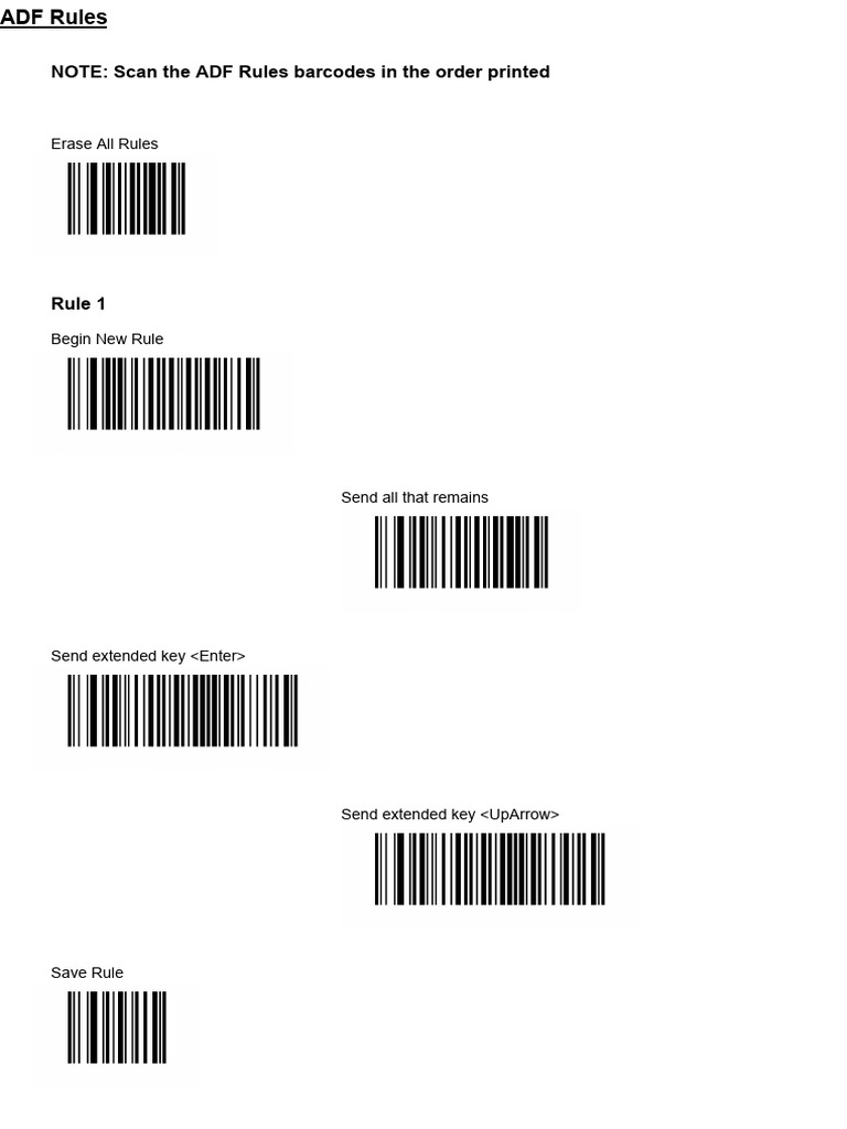 ADF Rules and Barcode Scanning Guide | PDF