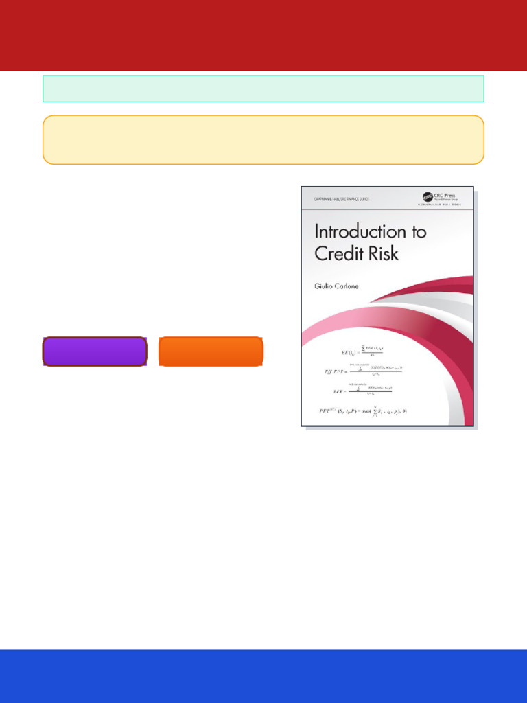 Introduction to Credit Risk 1st Edition Giulio Carlone ebook legacy ...