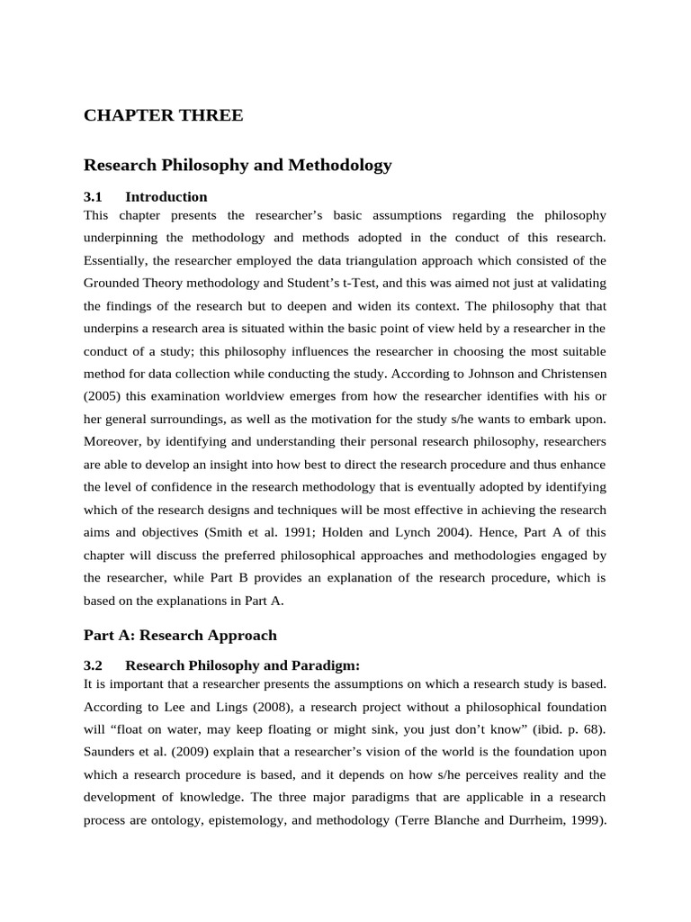 Research Methodology and Philosophy Overview | PDF | Methodology ...