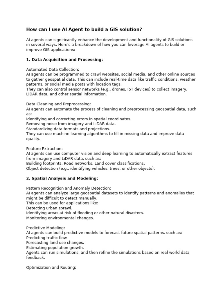 Enhancing GIS Solutions with AI Agents | PDF | Geographic Information ...