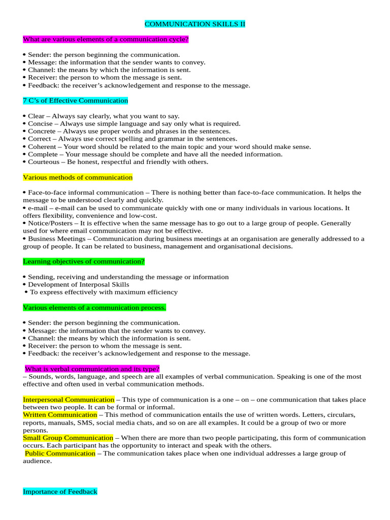 Effective Communication Skills Guide | PDF | Communication | Human ...