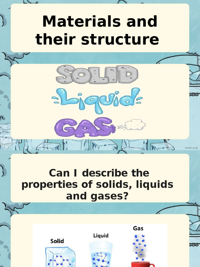 Materials and Their Structure | PDF | Gases | Liquids