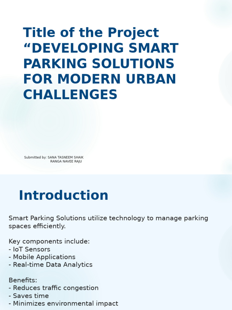 Smart Parking Solutions Modern 123 | PDF