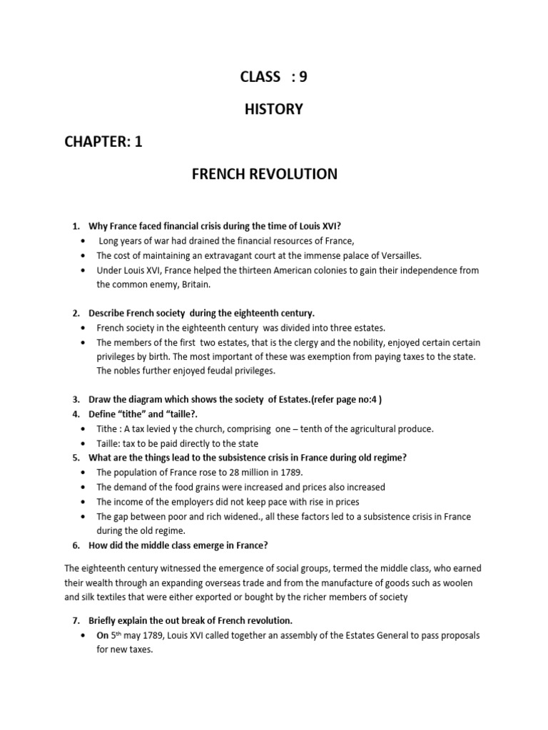 Class 9 Social Science Notes | PDF | Maximilien Robespierre | French ...