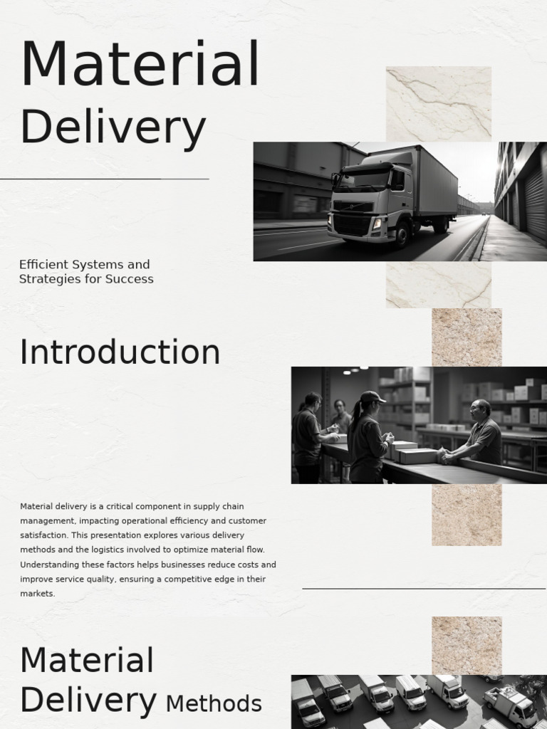 Optimizing Material Delivery Systems | PDF | Logistics | Supply Chain