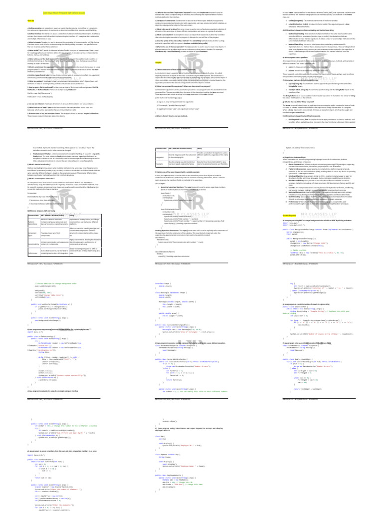 a | PDF | Class (Computer Programming) | Method (Computer Programming)