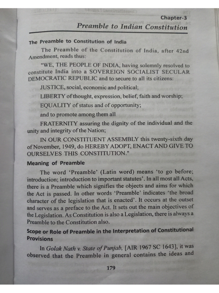 preamble of indian constitution | PDF