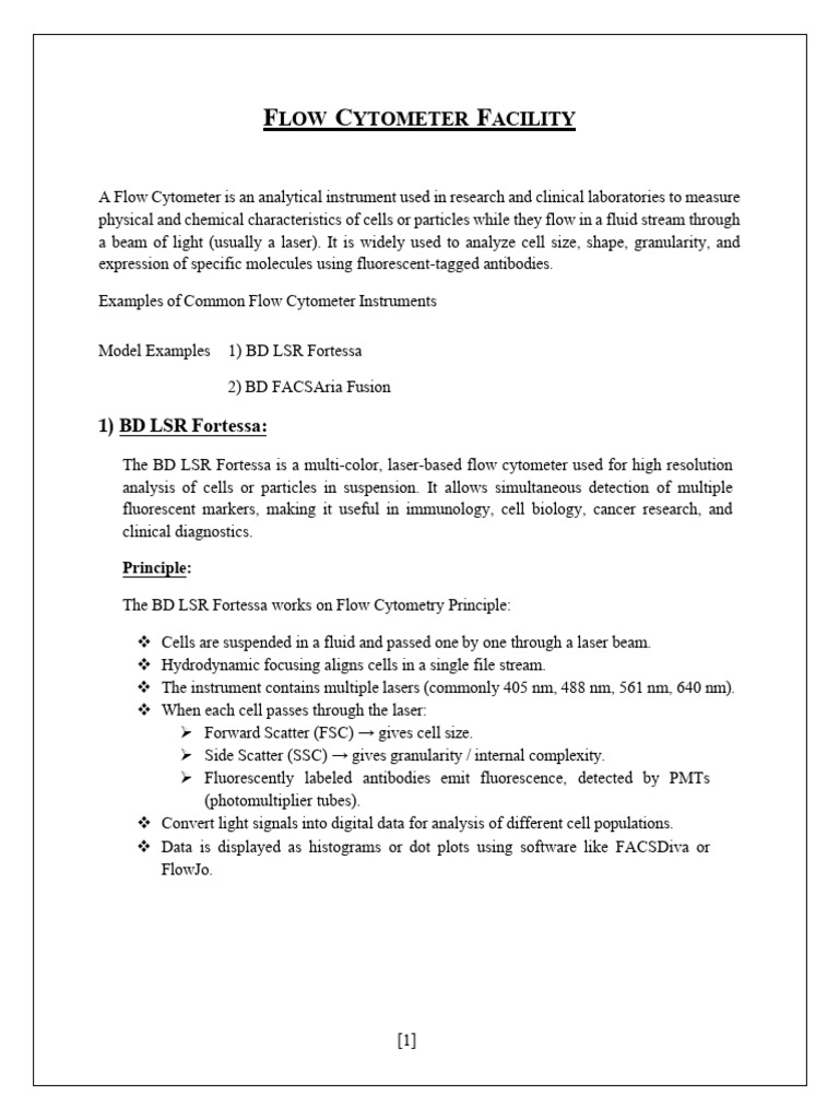 Flow Cytometry Instruments Overview | PDF | Flow Cytometry | Dna Sequencing