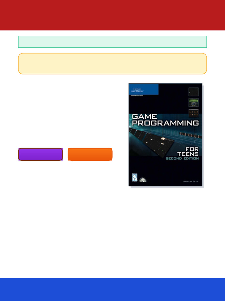 Game Programming for Teens Second Edition Maneesh Sethi ebook clean pdf ...