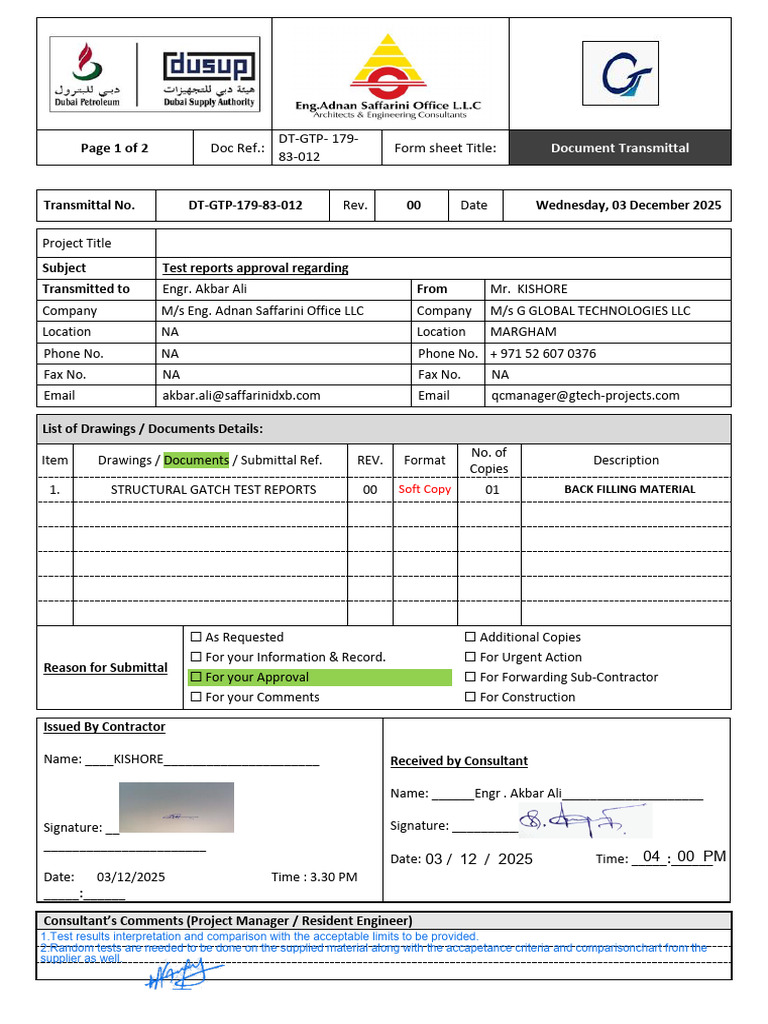 Dt-gtp-179!83!012-Rev-00 - Structural Gatch Test Reports - Back Filling ...