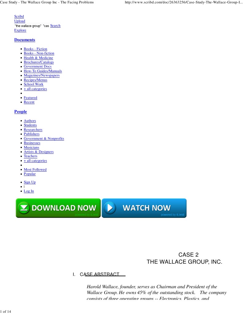 Case Study - The Wallace Group Inc - The Facing Problems | PDF | Case ...