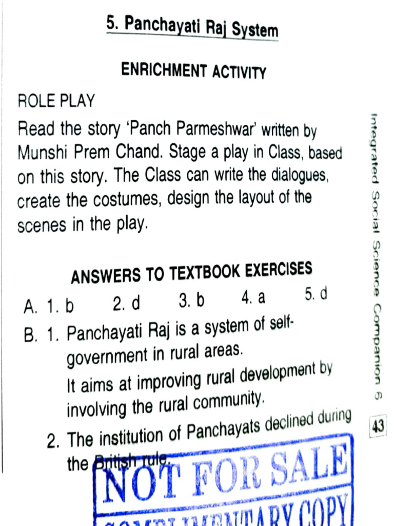 Civics - The Panchayati Raj System | PDF | Government Of India