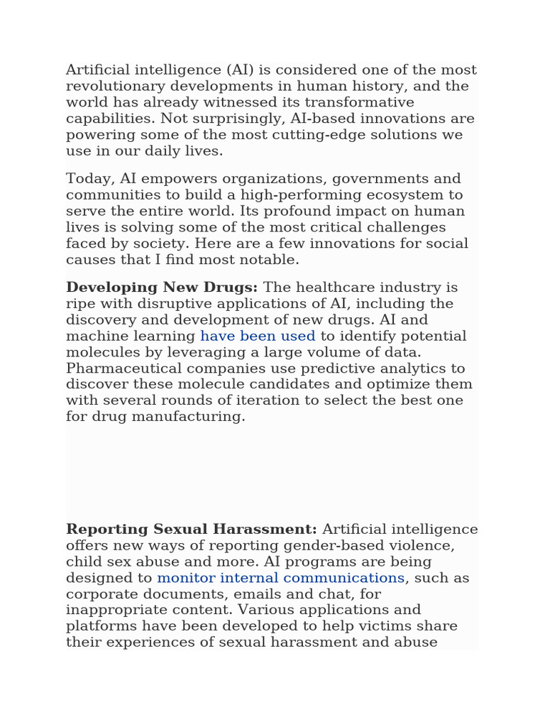 AI Innovations for Social Good | PDF | Artificial Intelligence ...