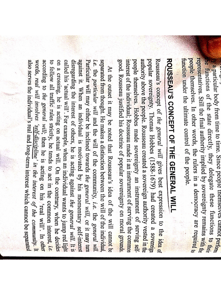 Rousseau General Will. | PDF