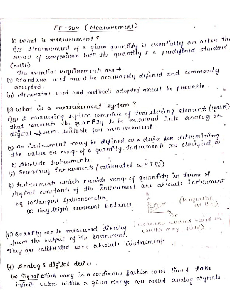Measurements Notes Till 10 Aug | PDF