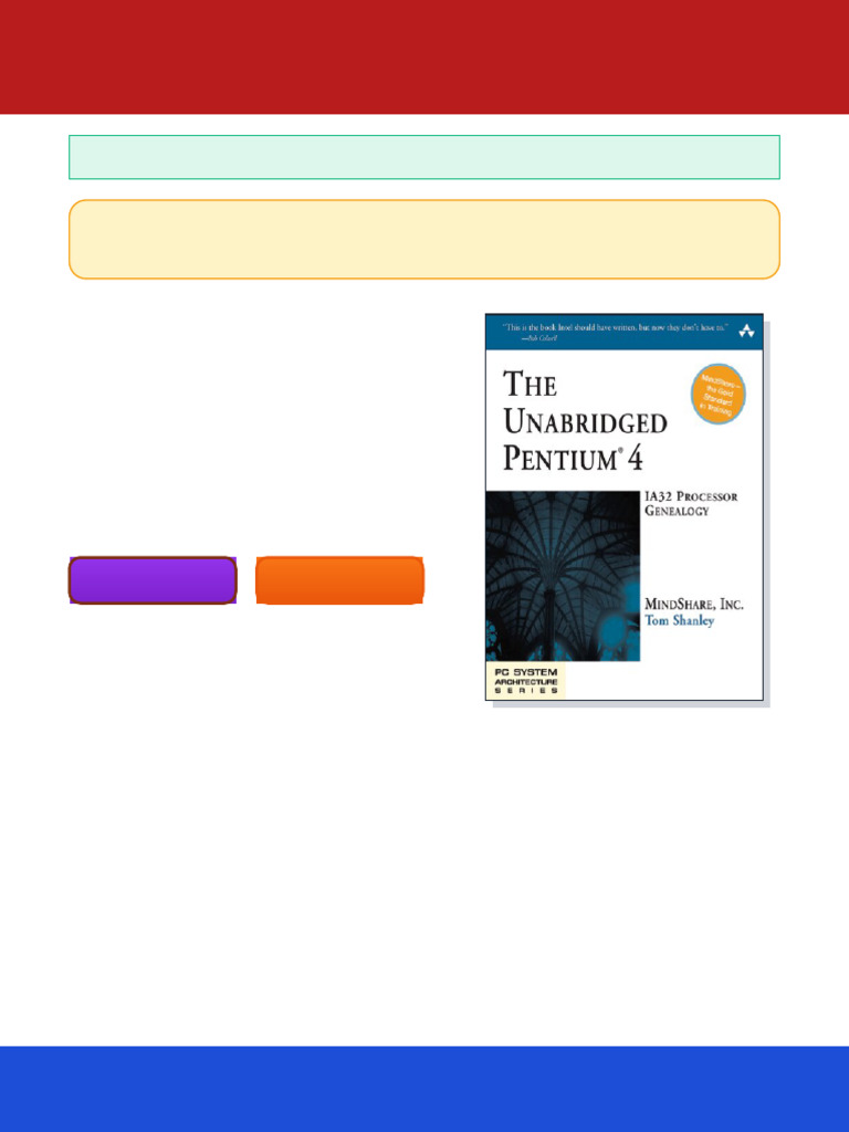 The Unabridged Pentium 4 IA32 Processor Genealogy 1st Edition Shanley ...