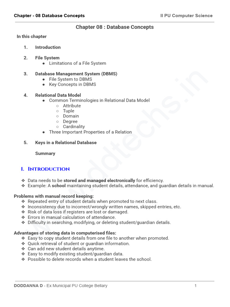 Chapter 8_ Database Concepts | PDF | Databases | Relational Database