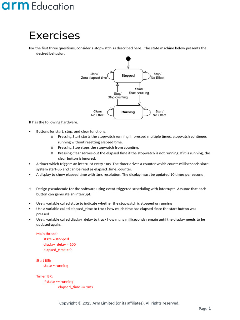 Stopwatch and Calculator State Machine Design | PDF | Timer | Computer ...