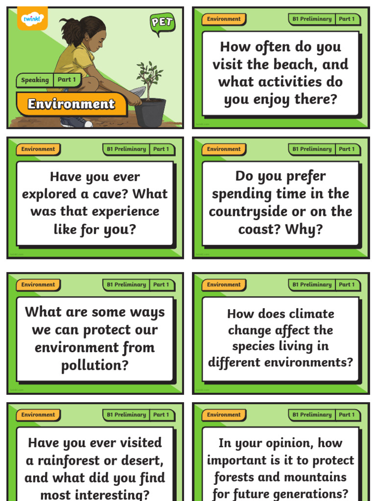 Environment Speaking Practice B1 Exam | PDF | English As A Second Or ...