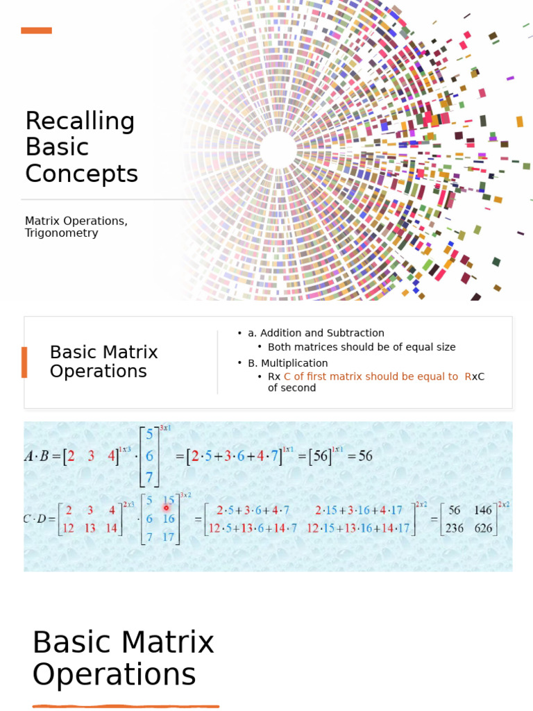 Matrix Operations and Trigonometric Identities | PDF | Matrix ...