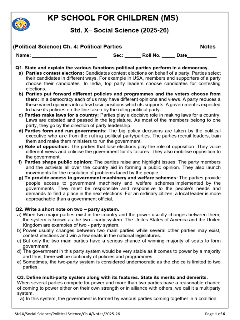 Social Science - Chapter 4 - 13-OCT-2025 - c0qBV475qM | PDF | Political ...
