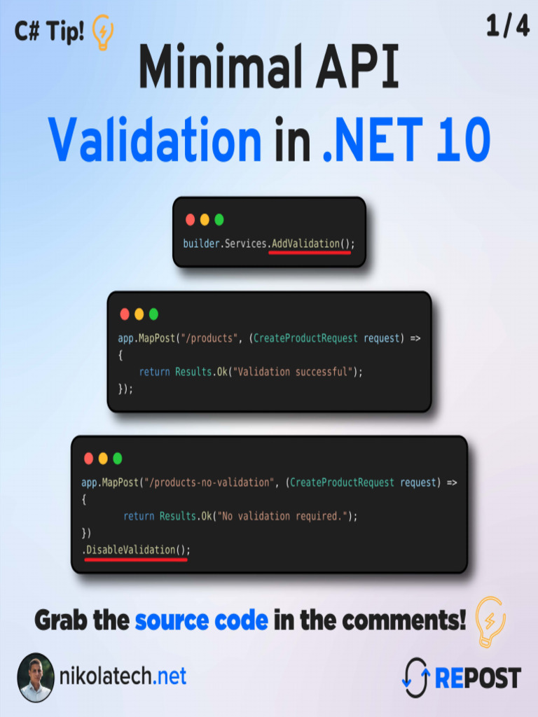 Minima API Validation in .NET 10 | PDF