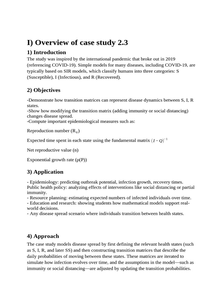 SIR Model Analysis of Disease Dynamics | PDF | Applied Mathematics