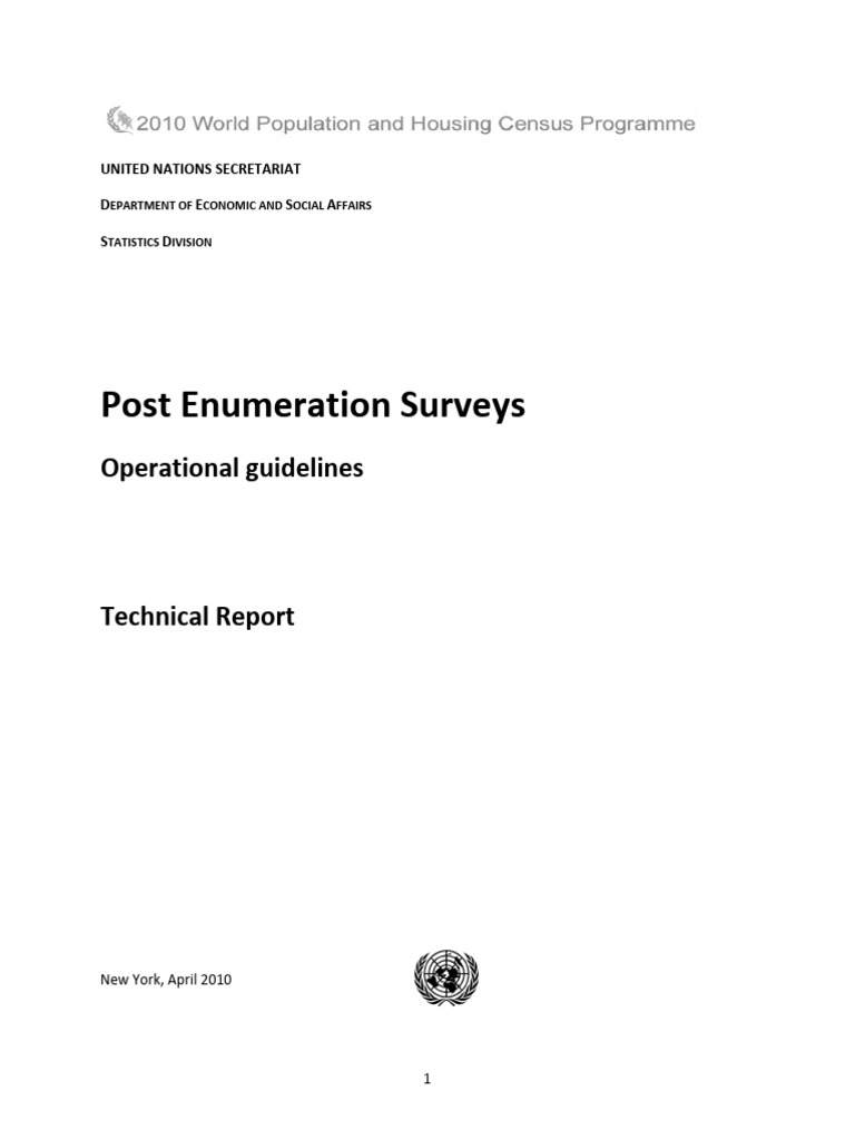 Post Enumeration Surveys Guidelines | PDF | Census | Survey Methodology