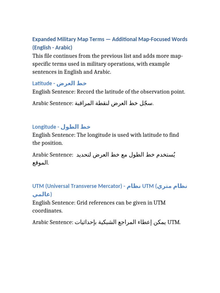 Military Map Terms More Maps | PDF