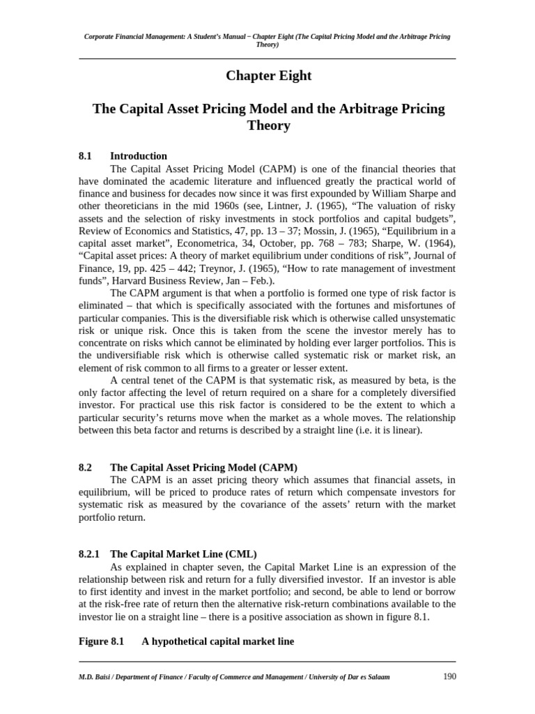 CAPM and Arbitrage Pricing Theory Explained | PDF | Capital Asset ...