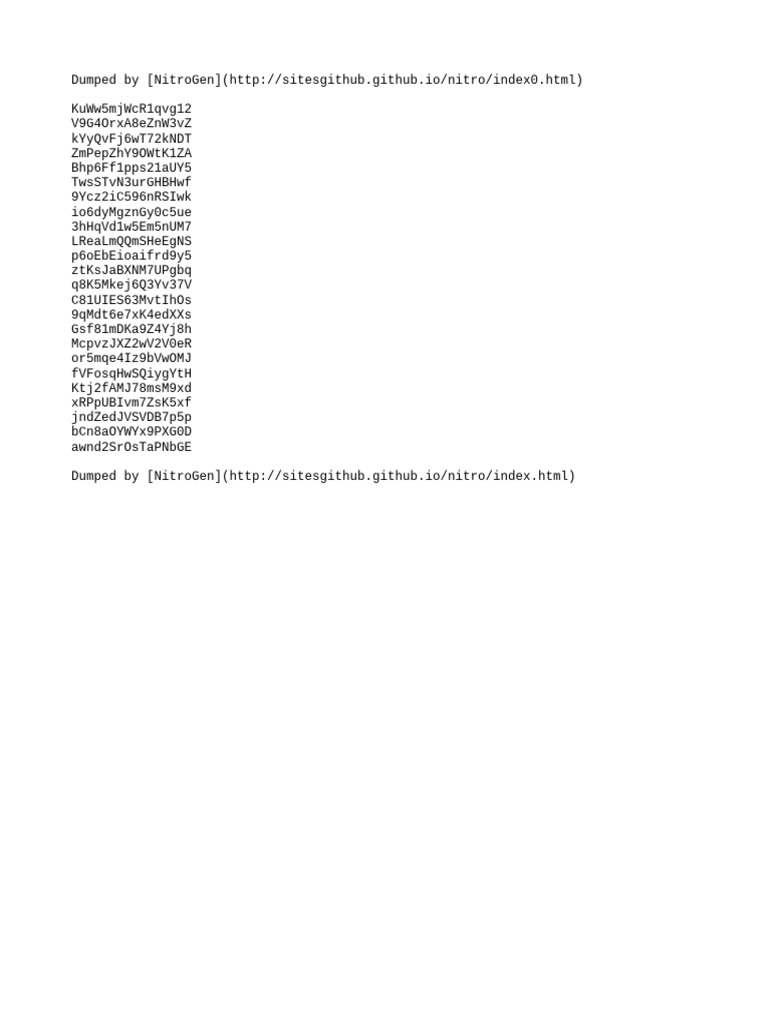 24 Unchecked Nitro Codes | PDF