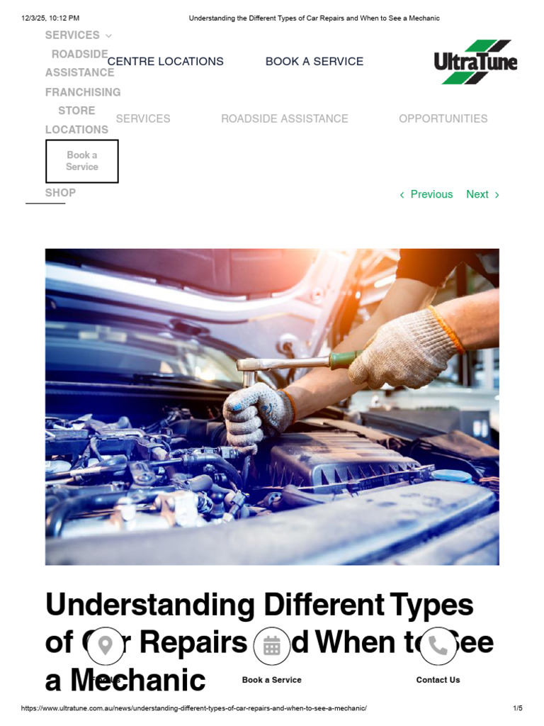 Car Repair Types: When to See a Mechanic | PDF | Tire | Auto Mechanic