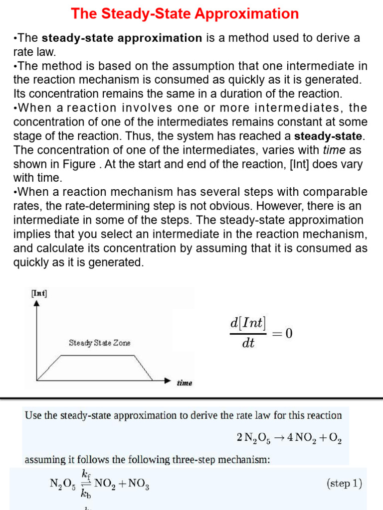 Steady-State Approximation in Reactions | PDF | Chemistry | Process ...