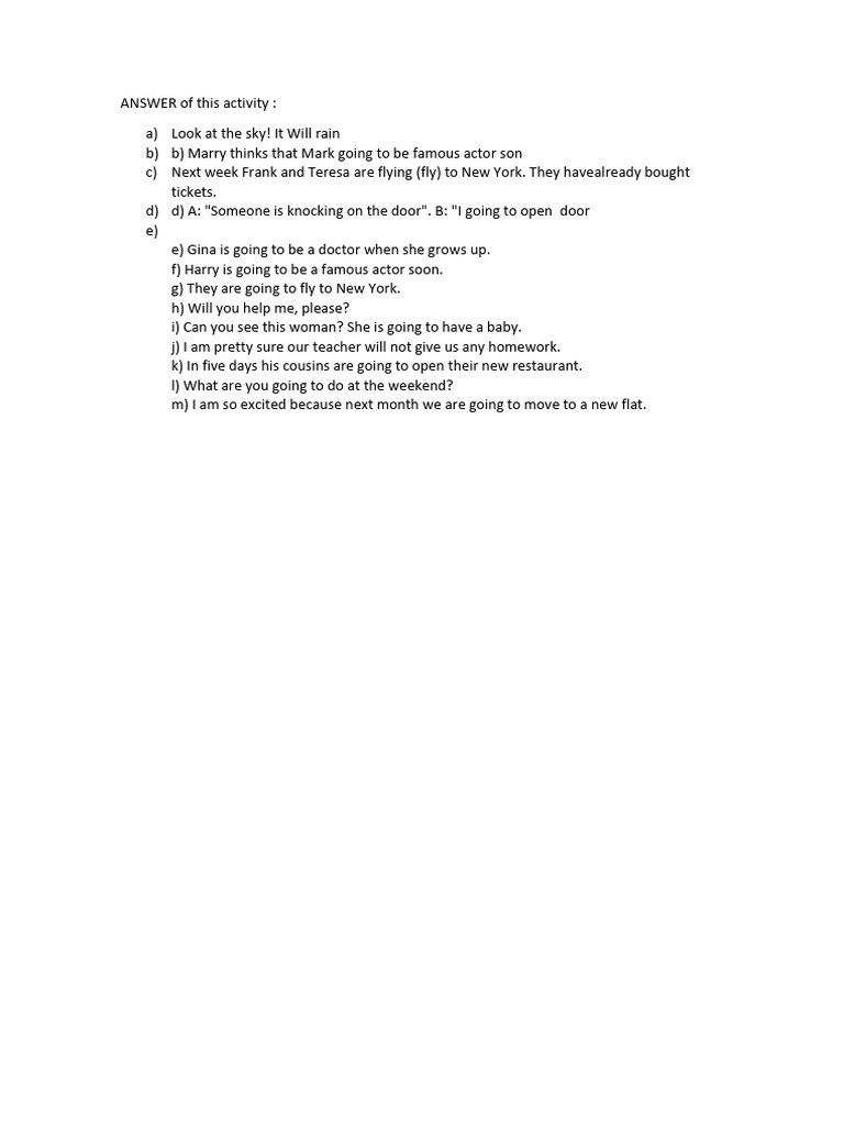 ANSWER of This Activity | PDF