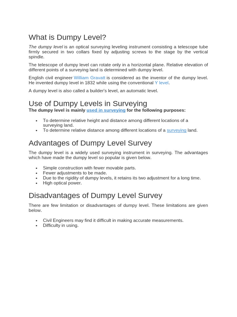 Understanding Dumpy Level Surveying | PDF | Surveying | Geographical ...