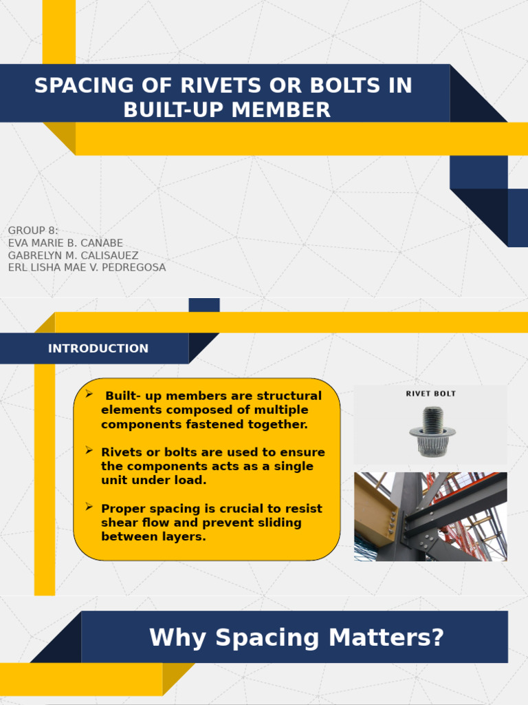 Spacing of Rivets or Bolts in Built - Up Member | PDF | Strength Of ...