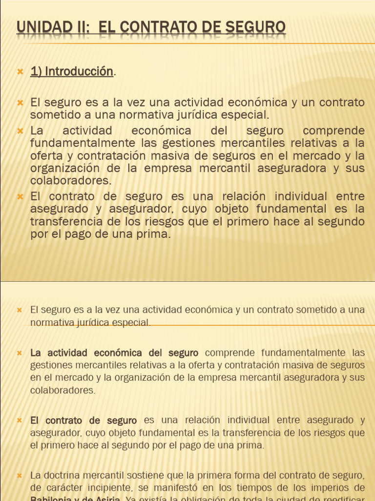 Historia y Principios del Contrato de Seguro | PDF