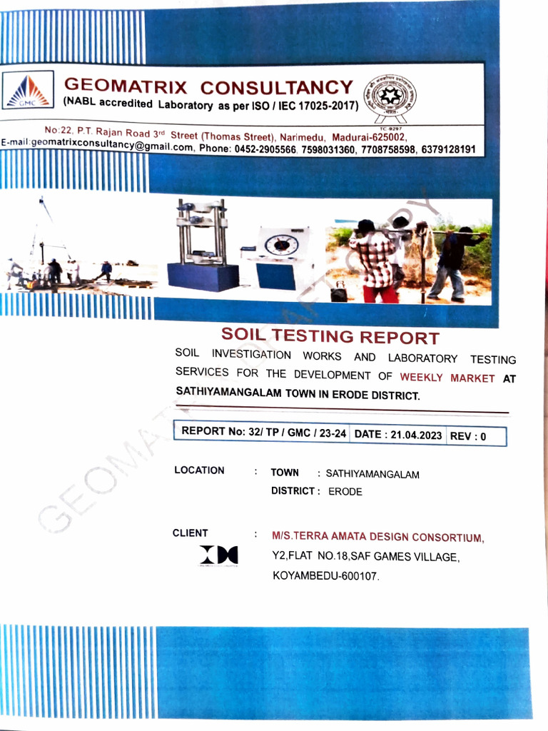 Soil Investigation Report for Erode Market | PDF | Soil | Natural Materials