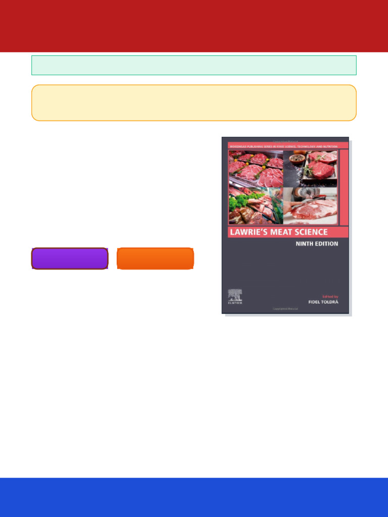 Lawrie's Meat Science Fidel Toldra Ebook Guaranteed Full Access | PDF