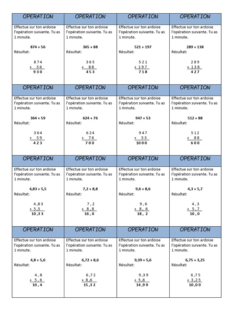 Opérations mathématiques à réaliser | PDF | Triangle | Géométrie ...