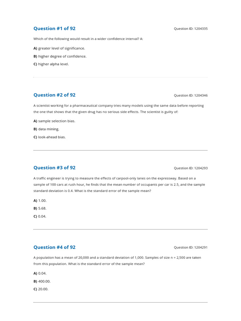 Statistical Concepts and Confidence Intervals | PDF | Estimator ...