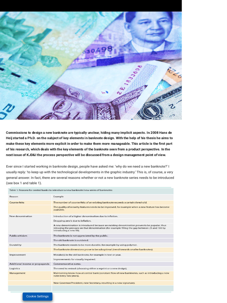 Key Elements in Banknote Design | PDF | Banknote | Graphic Design